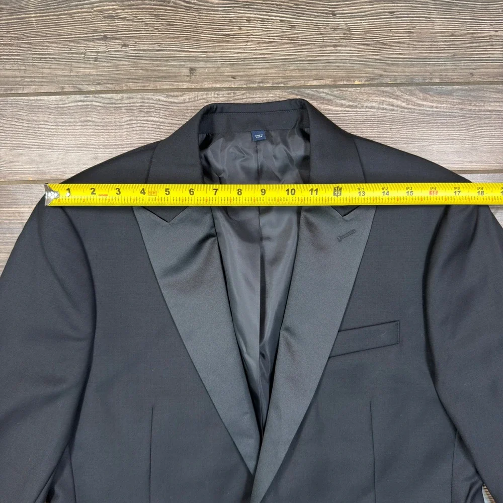 J.Crew Men Size 40S Slim Thompson Tuxedo Jacket Black 100% Wool Blazer A7235 NEW